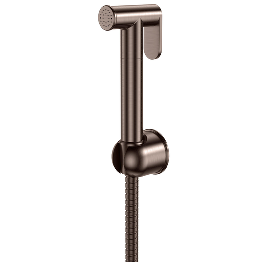 Scudo Douche Handset; Flexi; Holder and Outlet Elbow - Brushed Bronze - DOUCHE006