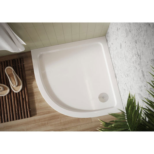 Scudo Eco-Stone Quadrant Shower Tray 800 x 800mm | 800-800-QUAD-WTE - Envy Bathrooms Ltd