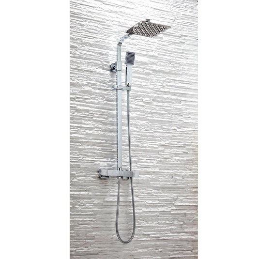 Scudo Elliot Square Rigid Riser Shower Set - Chrome - SK500 - Envy Bathrooms Ltd