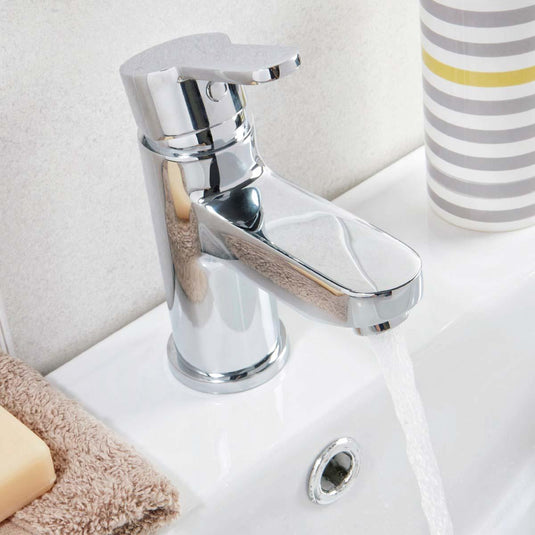 Scudo Favour Deck Mounted 1 Handle Basin Mixer Tap Inc. Waste - Chrome - TAP021 - Envy Bathrooms Ltd