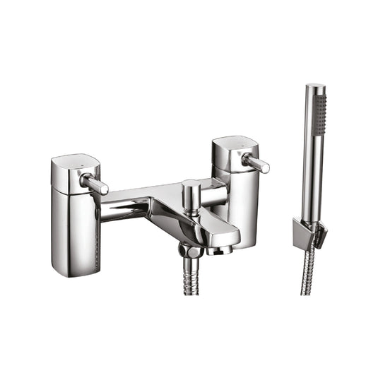 Scudo Forme 2 Tap Hole Deck Mounted Bath Shower Filler Tap - Chrome - TAP012 - Envy Bathrooms Ltd