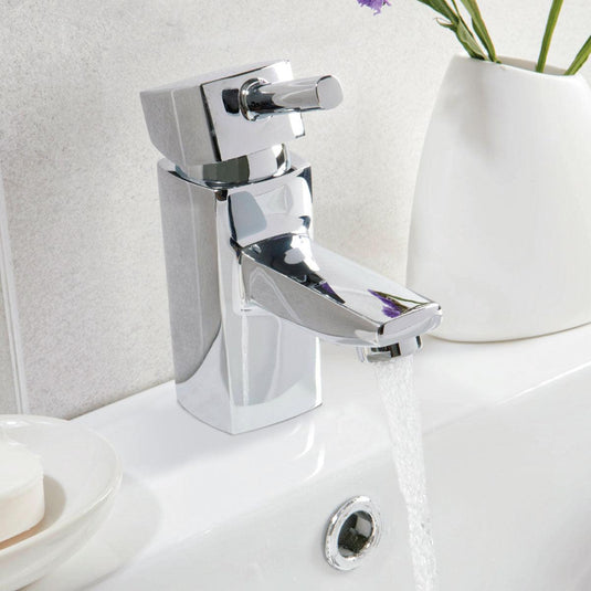 Scudo Forme Deck Mounted 1 Handle Basin Mixer Tap Inc. Waste - Chrome - TAP014 - Envy Bathrooms Ltd