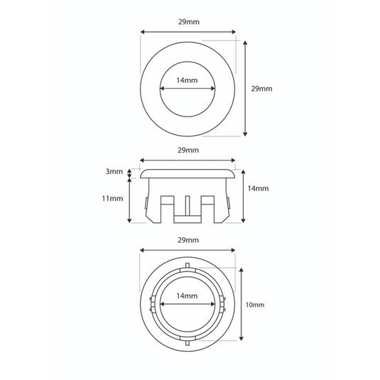 Scudo Gunmetal Round Basin Overflow Cover | OVERFLOWRND-GUN - Envy Bathrooms Ltd