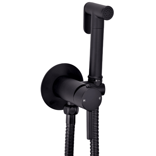 Scudo Integrated Douche Handset; Flexi; Holder and Outlet Elbow - Black - DOUCHE010 - Envy Bathrooms Ltd