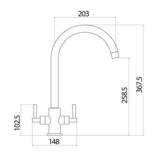 Scudo Kingston Chrome Kitchen Tap Chrome | KT12 - Envy Bathrooms Ltd