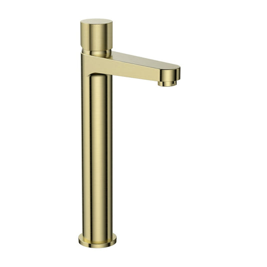 Scudo Koko Brushed Brass Tall Mono Basin Mixer | KO-013 - Envy Bathrooms Ltd