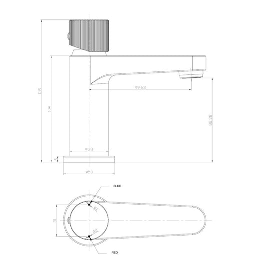 Scudo Koko Brushed Bronze Mini Mono Basin Mixer | KO-031 - Envy Bathrooms Ltd