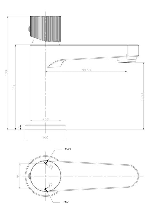 Scudo Koko Mini Basin Tap - Black - KO-001 - Envy Bathrooms Ltd