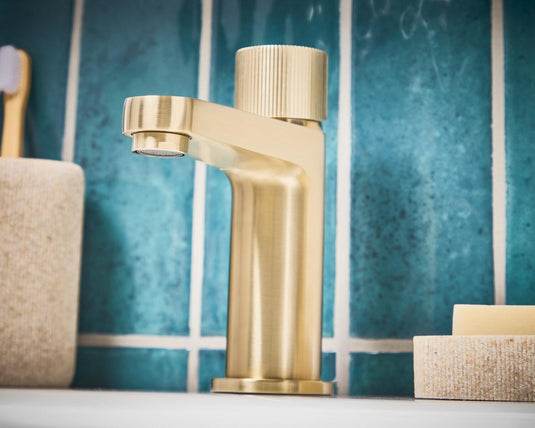 Scudo Koko Mono Basin Tap - Brushed Brass - KO-012 - Envy Bathrooms Ltd