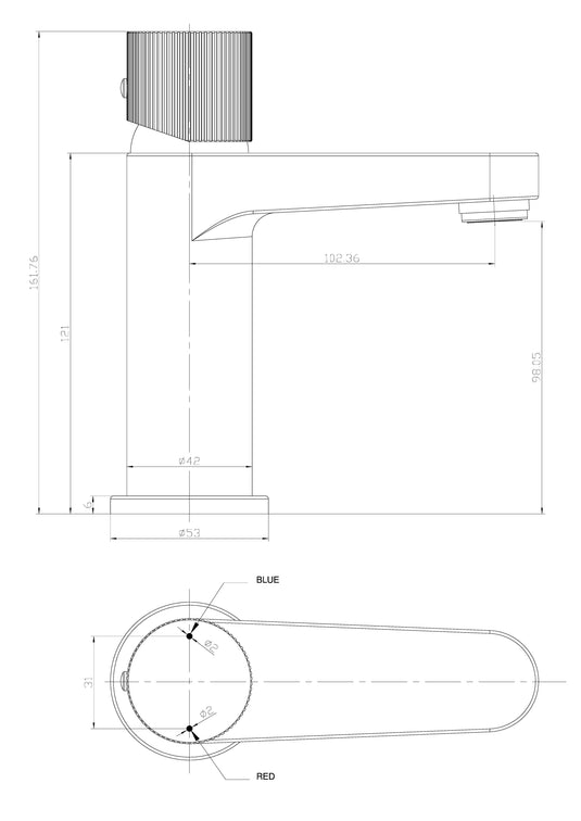 Scudo Koko Mono Basin Tap - Brushed Brass - KO-012 - Envy Bathrooms Ltd