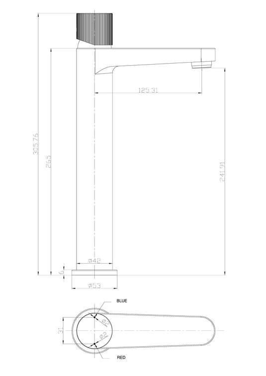 Scudo Koko Tall Basin Tap - Brushed Brass - KO-013 - Envy Bathrooms Ltd