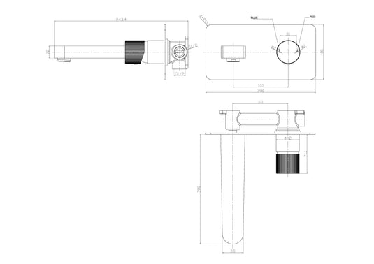 Scudo Koko Wall mounted Tap - Black - KO-004 - Envy Bathrooms Ltd