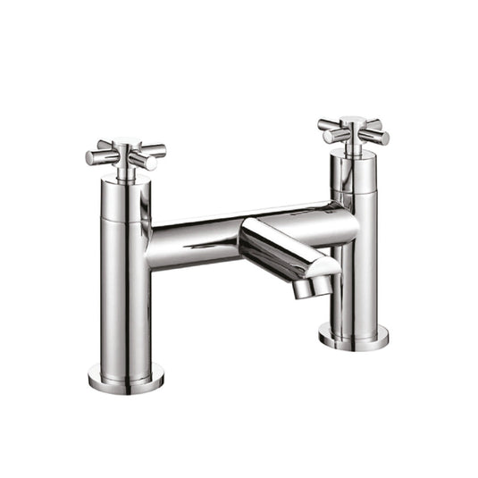 Scudo Kross 2 Tap Hole Deck Mounted Bath Filler Tap - Chrome - TAP132 - Envy Bathrooms Ltd