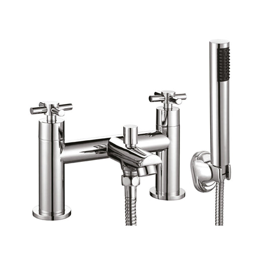 Scudo Kross 2 Tap Hole Deck Mounted Bath Shower Filler Tap - Chrome - TAP133 - Envy Bathrooms Ltd