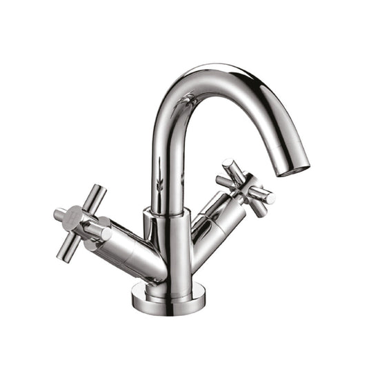 Scudo Kross Deck Mounted 1 Handle Basin Mixer Tap Inc. Waste - Chrome - TAP131 - Envy Bathrooms Ltd