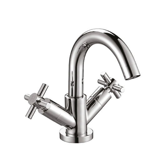 Scudo Kross Deck Mounted 1 Handle Basin Mixer Tap Inc. Waste - Chrome - TAP131 - Envy Bathrooms Ltd