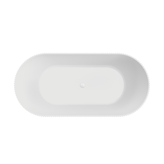 Scudo Labyrinth Fluted Freestanding Bath White | BATH-002 - Envy Bathrooms Ltd