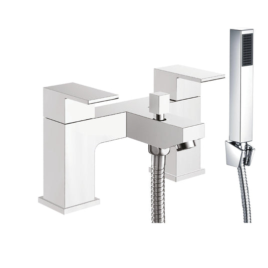 Scudo Lanza 2 Tap Hole Deck Mounted Bath Shower Filler Tap - Chrome - TAP143 - Envy Bathrooms Ltd