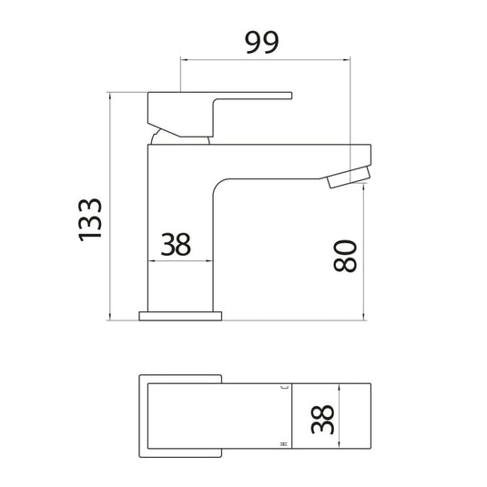 Scudo Lanza Chrome Mono Basin Mixer Tap with Waste | TAP141 - Envy Bathrooms Ltd