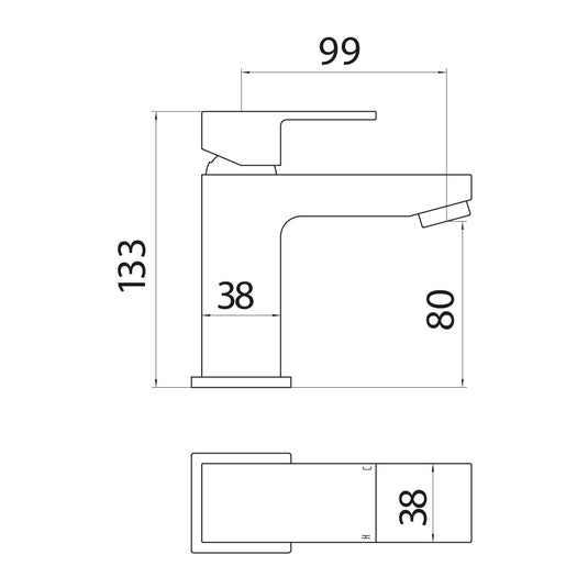 Scudo Lanza Deck Mounted 1 Handle Basin Mixer Tap Inc. Waste - Chrome - TAP141 - Envy Bathrooms Ltd