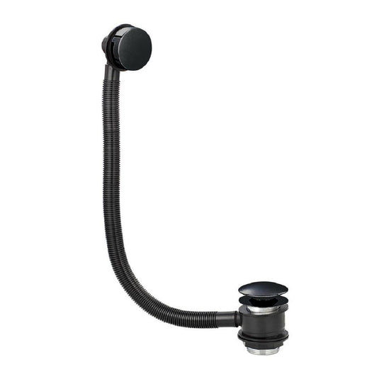 Scudo Matt Black Bath Click Clack Waste with Overflow | BLACKBW001 - Envy Bathrooms Ltd