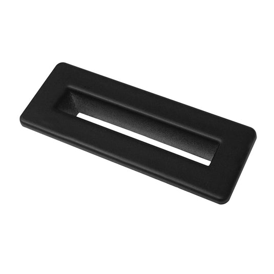 Scudo Matt Black Rectangle Basin Overflow Cover | OVERFLOWSQ-BLACK - Envy Bathrooms Ltd
