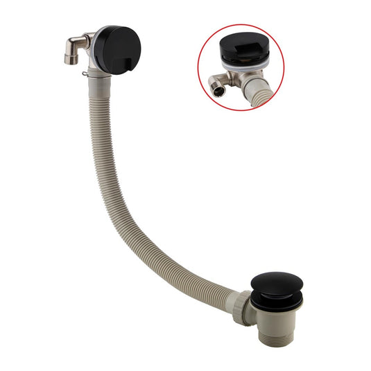 Scudo Matt Black Round Bath Filler with Sprung Waste and Overflow | WASTE101ORB - Envy Bathrooms Ltd