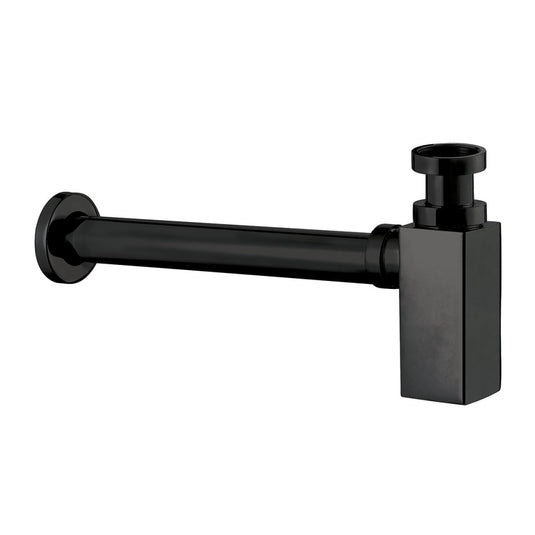 Scudo Matt Black Square Bottle Trap Black | BLACK097 - Envy Bathrooms Ltd