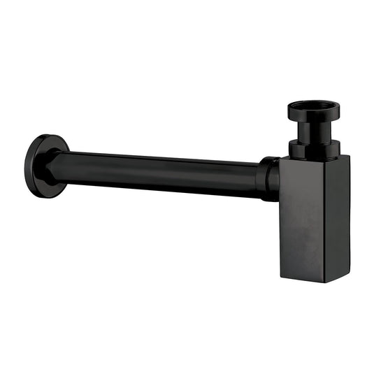 Scudo Matt Black Square Bottle Trap Black | BLACK097 - Envy Bathrooms Ltd