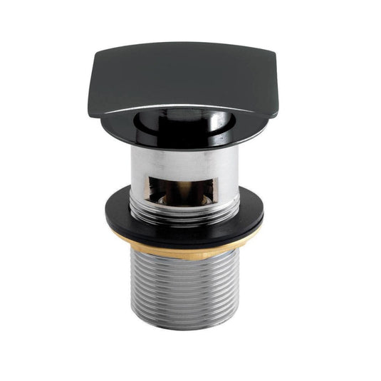 Scudo Matt Black Square Slotted Sprung Basin Waste | BLACK094 - Envy Bathrooms Ltd