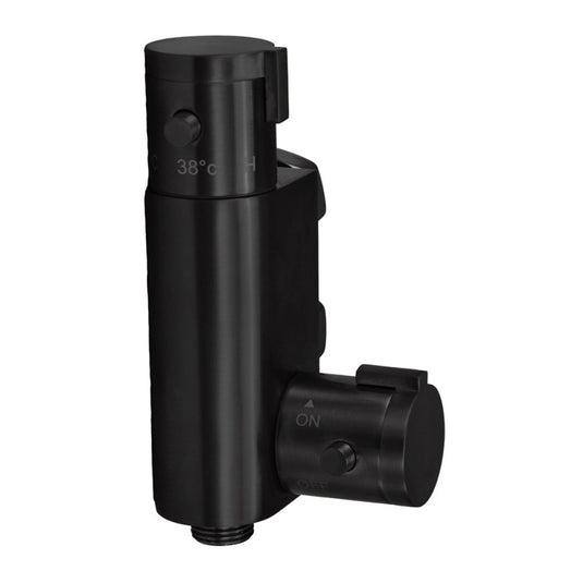 Scudo Matt Black Thermostatic Vertical Valve for Douche | DOUCHE007 - Envy Bathrooms Ltd