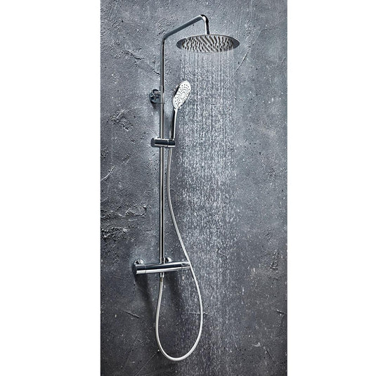 Scudo Messi Cool Touch Round Bar Valve; Adjustable Rigid Riser - Chrome - SHOWER009 - Envy Bathrooms Ltd