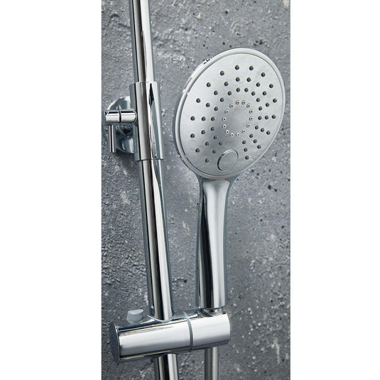 Scudo Messi Cool Touch Round Bar Valve; Adjustable Rigid Riser - Chrome - SHOWER009 - Envy Bathrooms Ltd