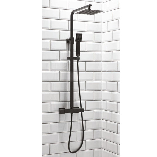 Scudo Mono Lunar Shower PLUS Adjustable Square Rigid riser shower - Black - BLACK008ORB - Envy Bathrooms Ltd