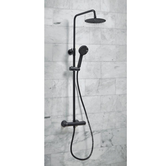 Scudo Mono Middleton Shower PLUS Adjustable round rigid riser shower - Black - BLACK010ORB - Envy Bathrooms Ltd