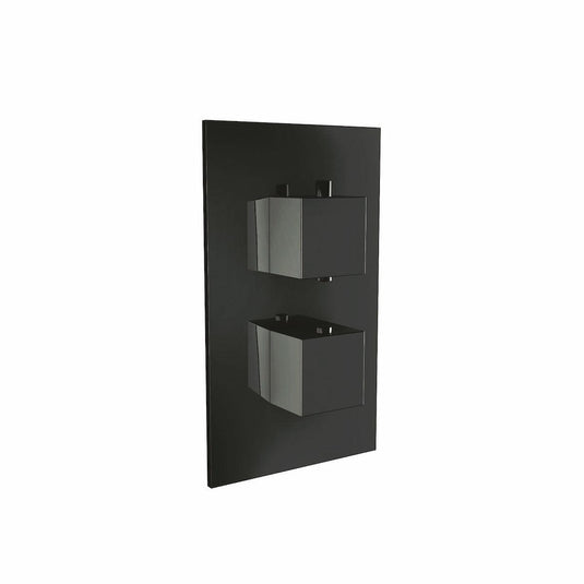 Scudo Mono Square Handled Dual Concealed Shower Valve - Black - BLACK001ORBL - Envy Bathrooms Ltd