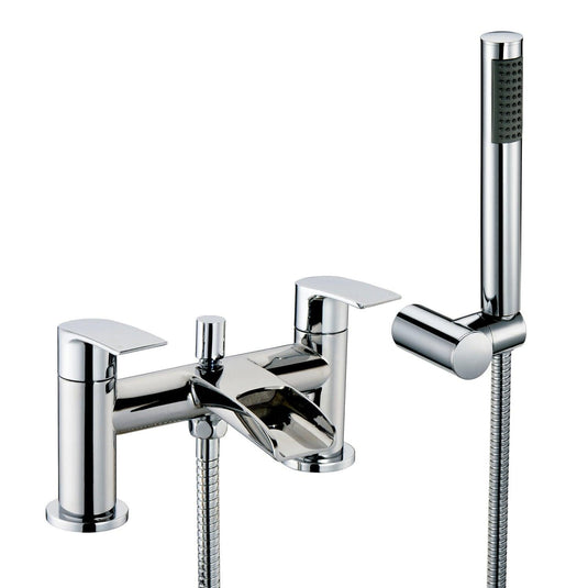 Scudo Monument 2 Tap Hole Deck Mounted Bath Shower Filler Tap - Chrome - TAP073L - Envy Bathrooms Ltd