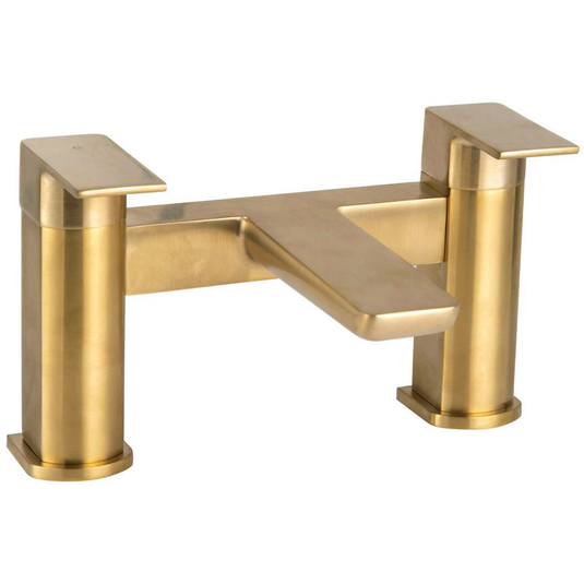 Scudo Muro 2 Tap Hole Brassware - Brushed Brass - BR-BRASS242 - Envy Bathrooms Ltd