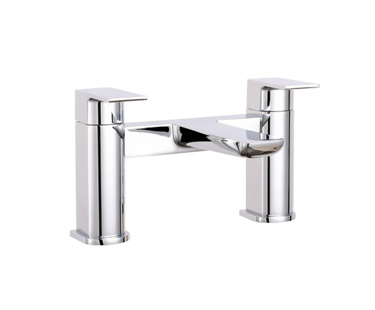 Scudo Muro 2 Tap Hole Deck Mounted Bath Filler Tap - Chrome - TAP242L - Envy Bathrooms Ltd