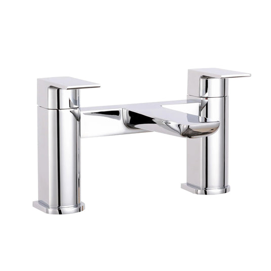 Scudo Muro 2 Tap Hole Deck Mounted Bath Filler Tap - Chrome - TAP242L - Envy Bathrooms Ltd