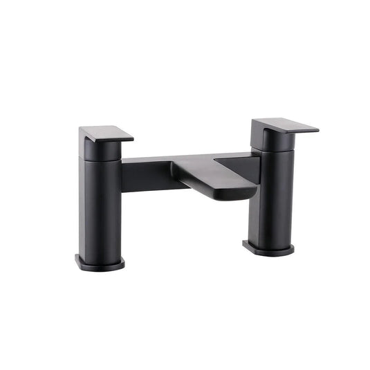 Scudo Muro 2 Tap Hole Deck Mounted Bath Filler Tap - Matt Black - BLACK242ORBL - Envy Bathrooms Ltd