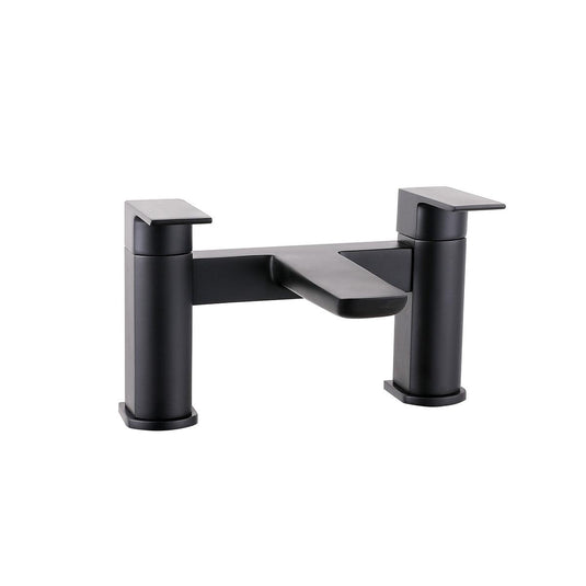 Scudo Muro 2 Tap Hole Deck Mounted Bath Filler Tap - Matt Black - BLACK242ORBL - Envy Bathrooms Ltd