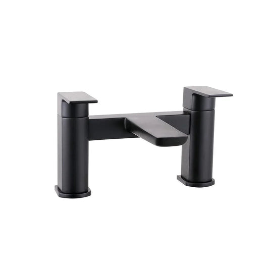 Scudo Muro 2 Tap Hole Deck Mounted Bath Filler Tap - Matt Black - BLACK242ORBL - Envy Bathrooms Ltd