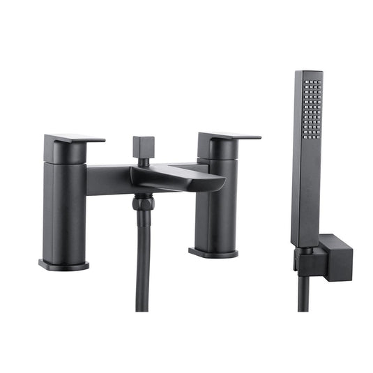 Scudo Muro 2 Tap Hole Deck Mounted Bath Shower Filler Tap - Matt Black - BLACK243ORBL - Envy Bathrooms Ltd