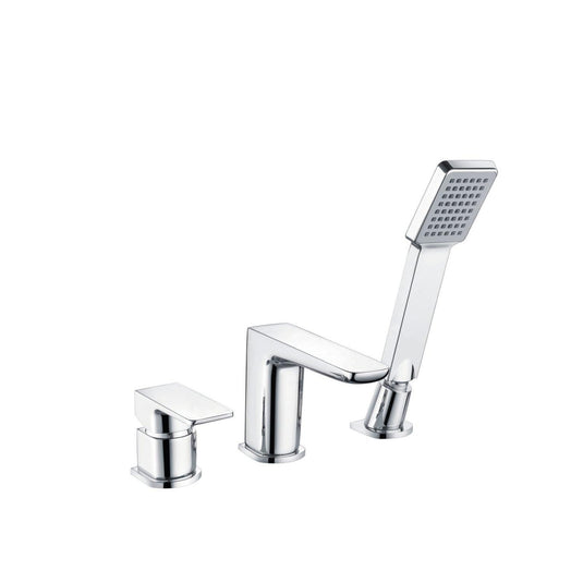 Scudo Muro 3 Tap Hole Deck Mounted Multi Hole Bath Filler Tap - Chrome - TAP246L - Envy Bathrooms Ltd