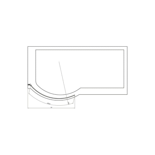Scudo P Shape Bath Screen Chrome 790-800mm - Envy Bathrooms Ltd