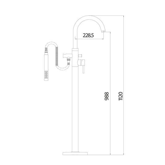 Scudo Premier 0 Tap Hole Freestanding Bath Tap - Chrome - TAP081 - Envy Bathrooms Ltd