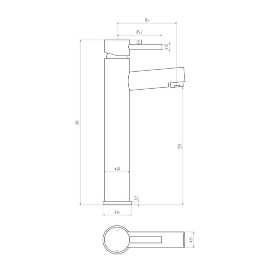 Scudo Premier Deck Mounted 1 Handle Basin Mixer Tap - Chrome - TAP104L - Envy Bathrooms Ltd
