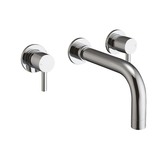 Scudo Premier Wall Mounted 2 Handle Basin Mixer Tap - Chrome - TAP251L - Envy Bathrooms Ltd