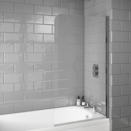 Scudo Radius Edge 6mm Bath Screen Chrome | LS010N - Envy Bathrooms Ltd